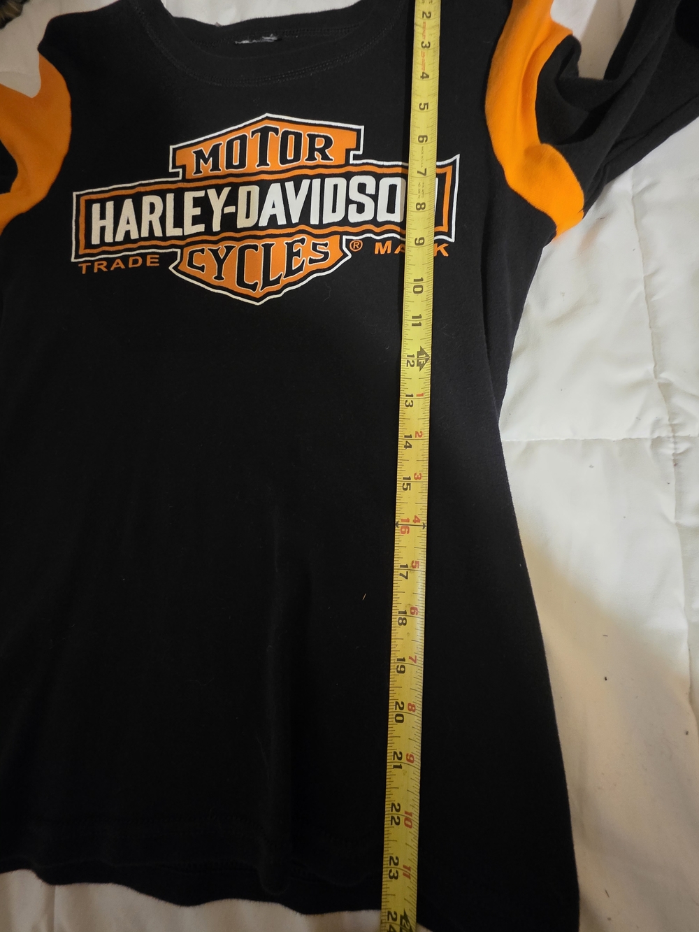 Harley-Davidson Women's Black & Orange Long-Sleeve Logo Shirt - Picture 4 of 6